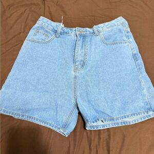 Light Wash Denim High-Rise Shorts